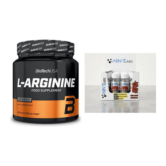 Pump-Set: BioTech L-Arginin + NNT Extreme Pump Shot – alle enthaltenen Artikel