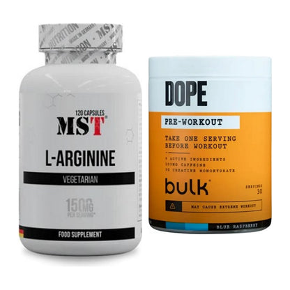 Pump-Set: MST L-Arginine 120 Kaps. + Bulk Dope Pre-Workout 30 Serv. – alle enthaltenen Artikel