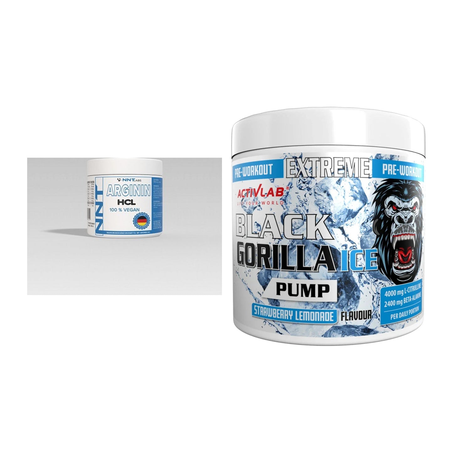 Pump-Set: NNT Arginin + Activlab Black Gorilla Ice Pump – alle enthaltenen Artikel