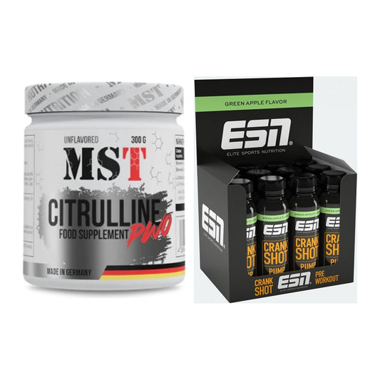 Pump-Set: MST Citrulline Malat 300g + ESN Crank Pump Shot – alle enthaltenen Artikel