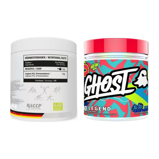 Pump-Set: MST Arginine HCL + Ghost Legend V4 30 Serv. 645g – alle enthaltenen Artikel