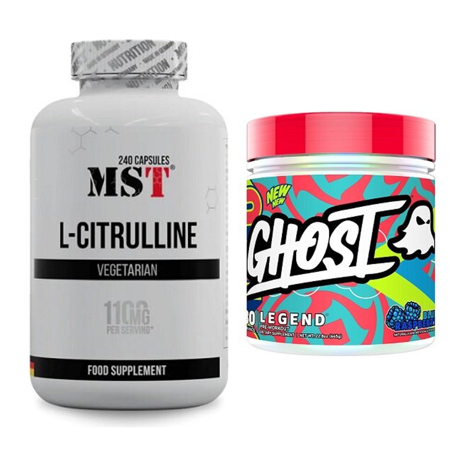 Pump-Set: MST Citrulline + Ghost Legend V4 30 Serv. 645g – alle enthaltenen Artikel