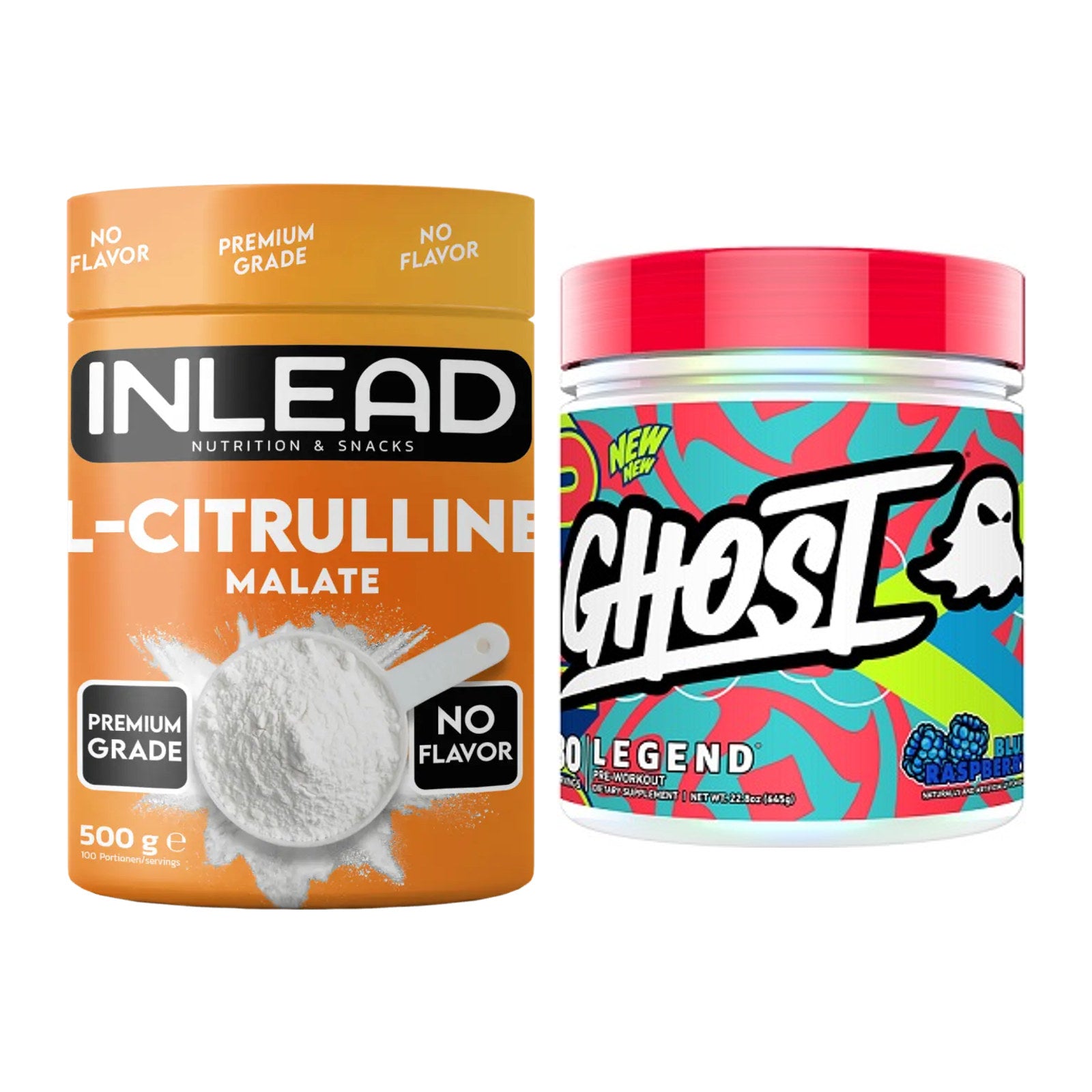 Pump-Set: INLEAD L-Citrullin Malat 2:1 + Ghost Legend V4 30 Serv. – alle enthaltenen Artikel