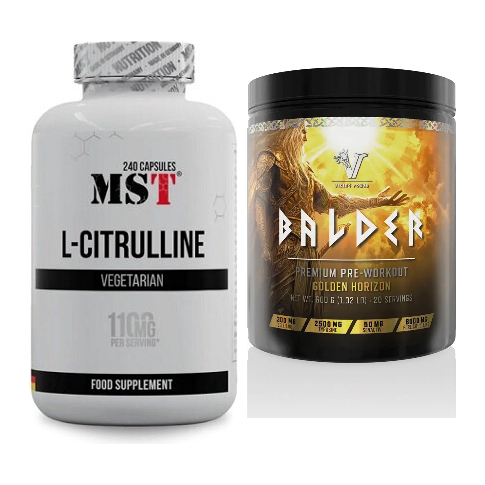 Pump-Set: MST Citrulline + Viking Power Balder PWO 600g – alle enthaltenen Artikel