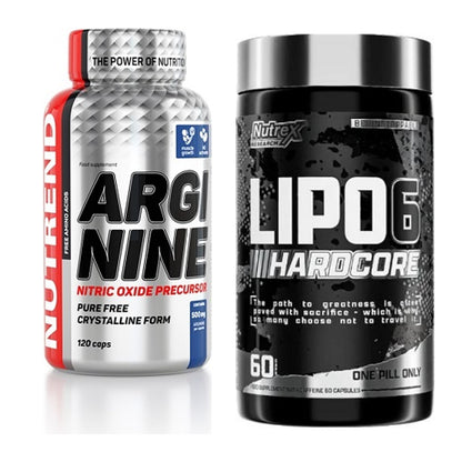 Pump-Set: Nutrend Arginine + Nutrex Lipo 6 Hardcore – alle enthaltenen Artikel