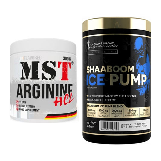 Pump-Set: MST Arginine HCL + Kevin Levrone Shaaboom Ice Pump – alle enthaltenen Artikel