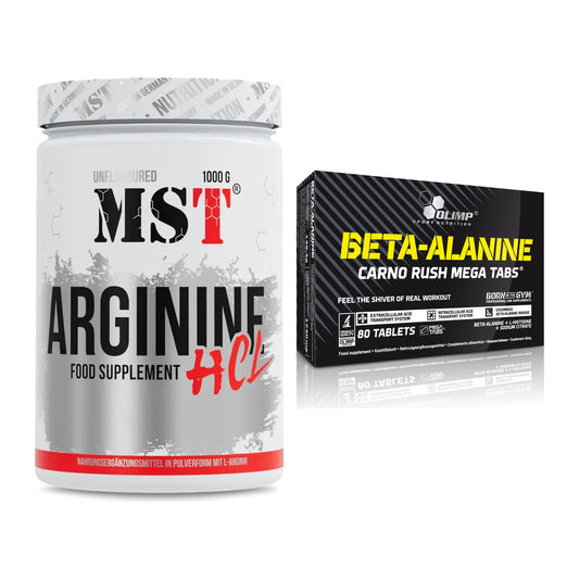 Pump-Set: MST Arginine HCL + Olimp Beta-Alanin Carno Rush – alle enthaltenen Artikel