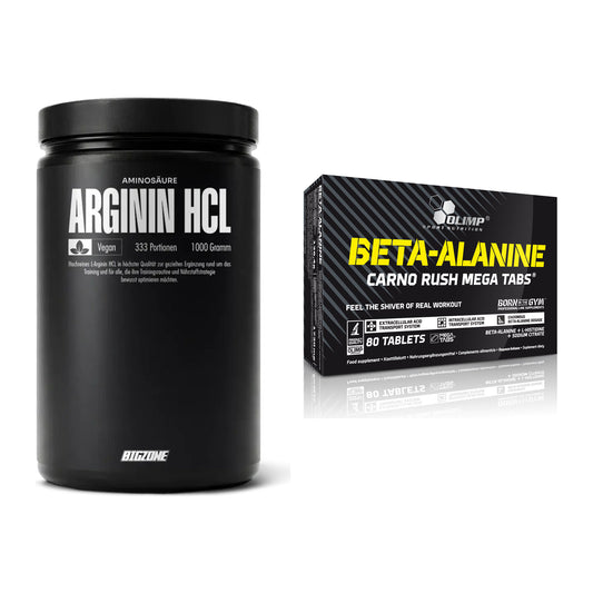 Pump-Set: Big Zone L-Arginin + Olimp Beta-Alanin Carno Rush – alle enthaltenen Artikel