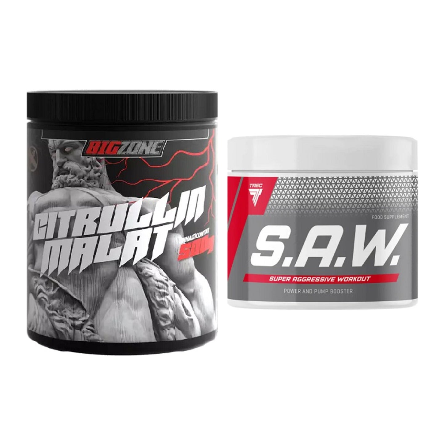 Pump-Set: Big Zone Citrullin Malat + Trec Nutrition SAW Booster – alle enthaltenen Artikel
