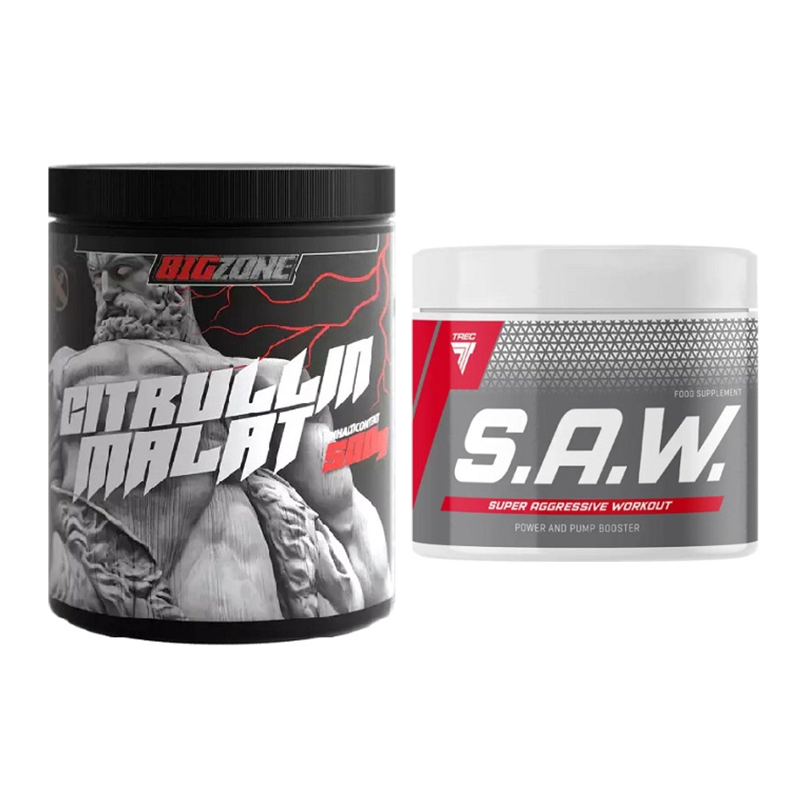 Pump-Set: Big Zone Citrullin Malat + Trec Nutrition SAW Booster – alle enthaltenen Artikel
