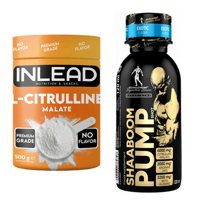 Pump-Set: INLEAD L-Citrullin Malat 2:1 + Kevin Levrone Shaaboom Pump – alle enthaltenen Artikel