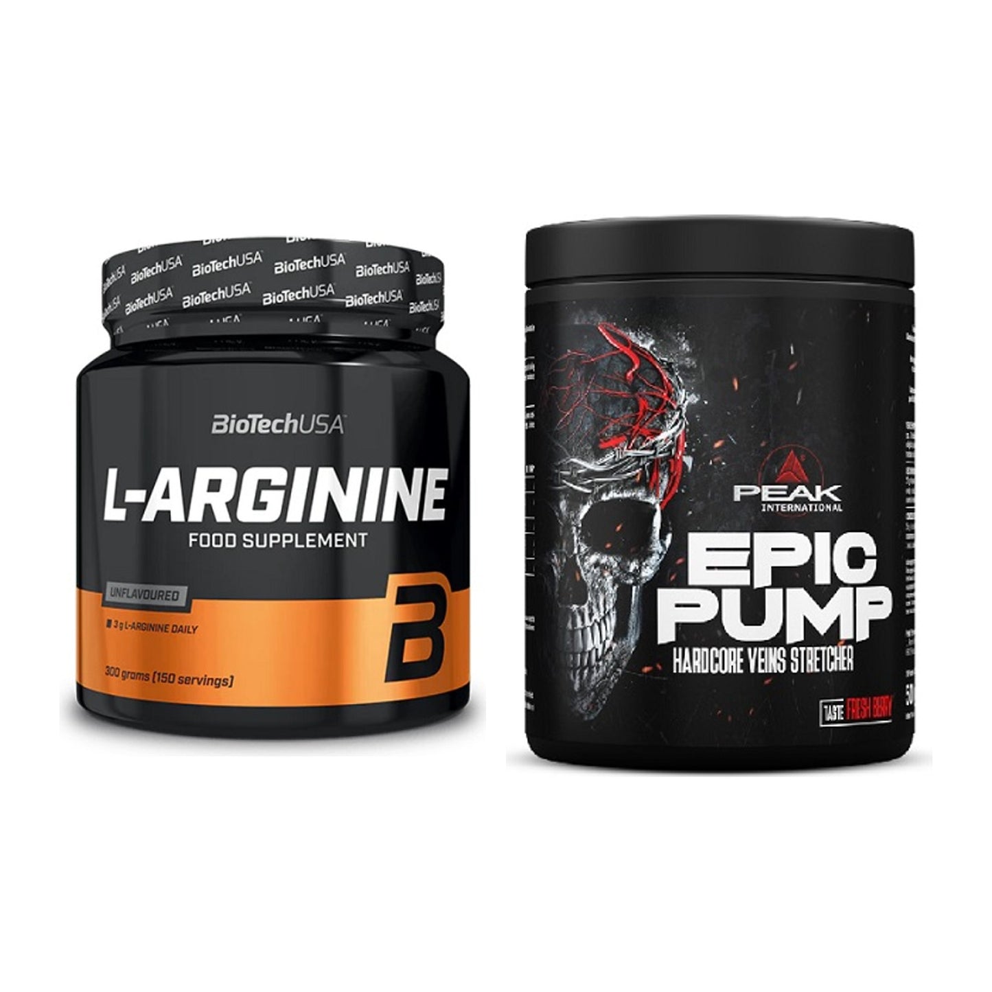 Pump-Set: BioTech L-Arginin + Peak EPIC Pump – alle enthaltenen Artikel