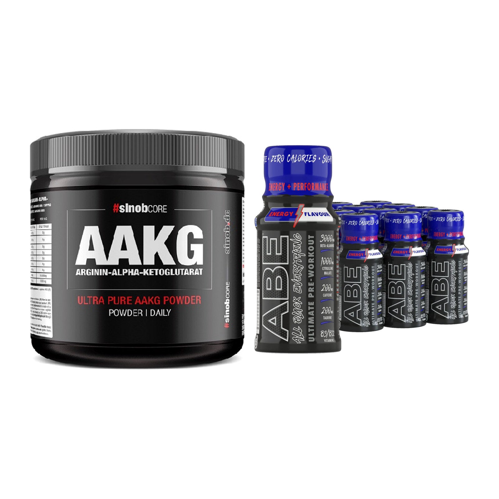 Pump-Set: Sinob Core Arginin AAKG + Applied ABE Pre-Workout – alle enthaltenen Artikel