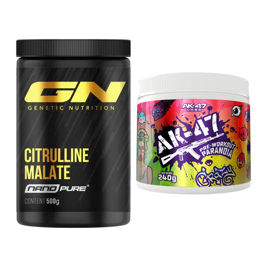 Pump-Set: GN Citrulline Malate + AK47 Labs Pre-Workout Paranoia – alle enthaltenen Artikel