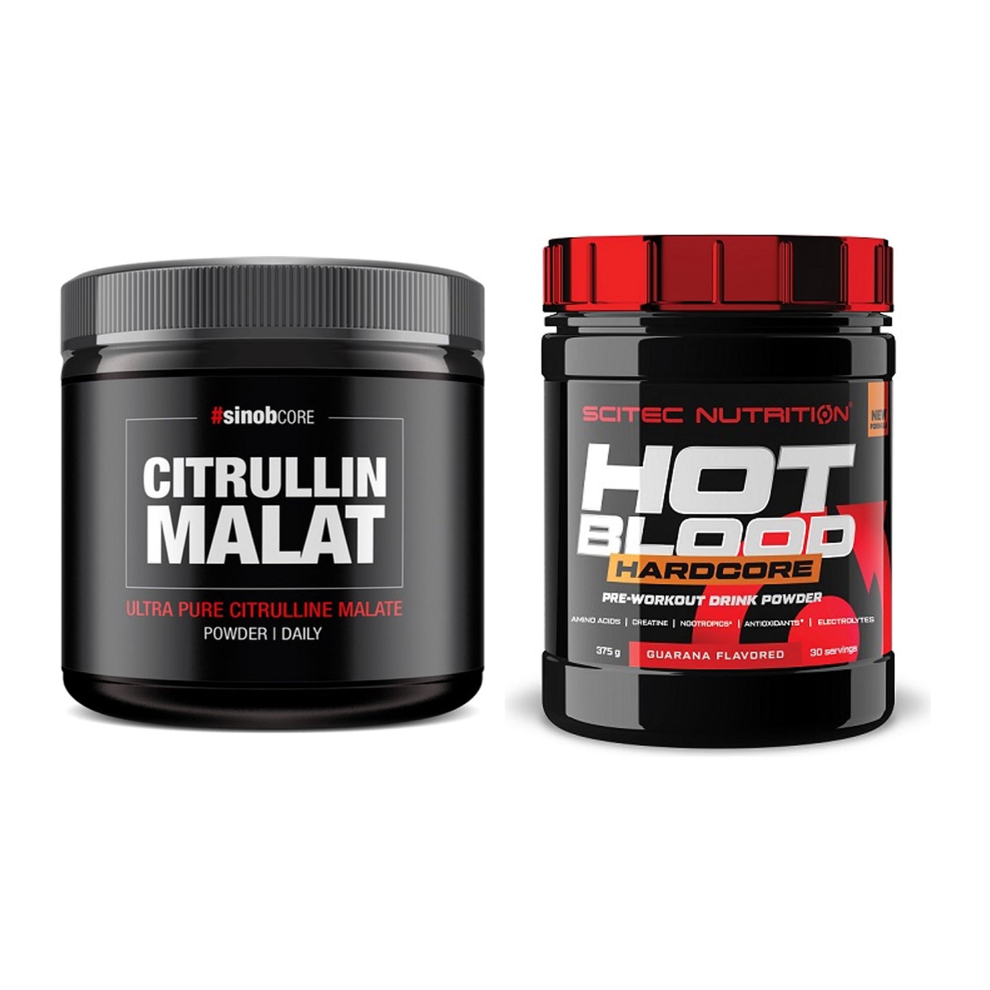 Pump-Set: Sinob Core L-Citrullin Malat + Scitec Hot Blood Hardcore – alle enthaltenen Artikel
