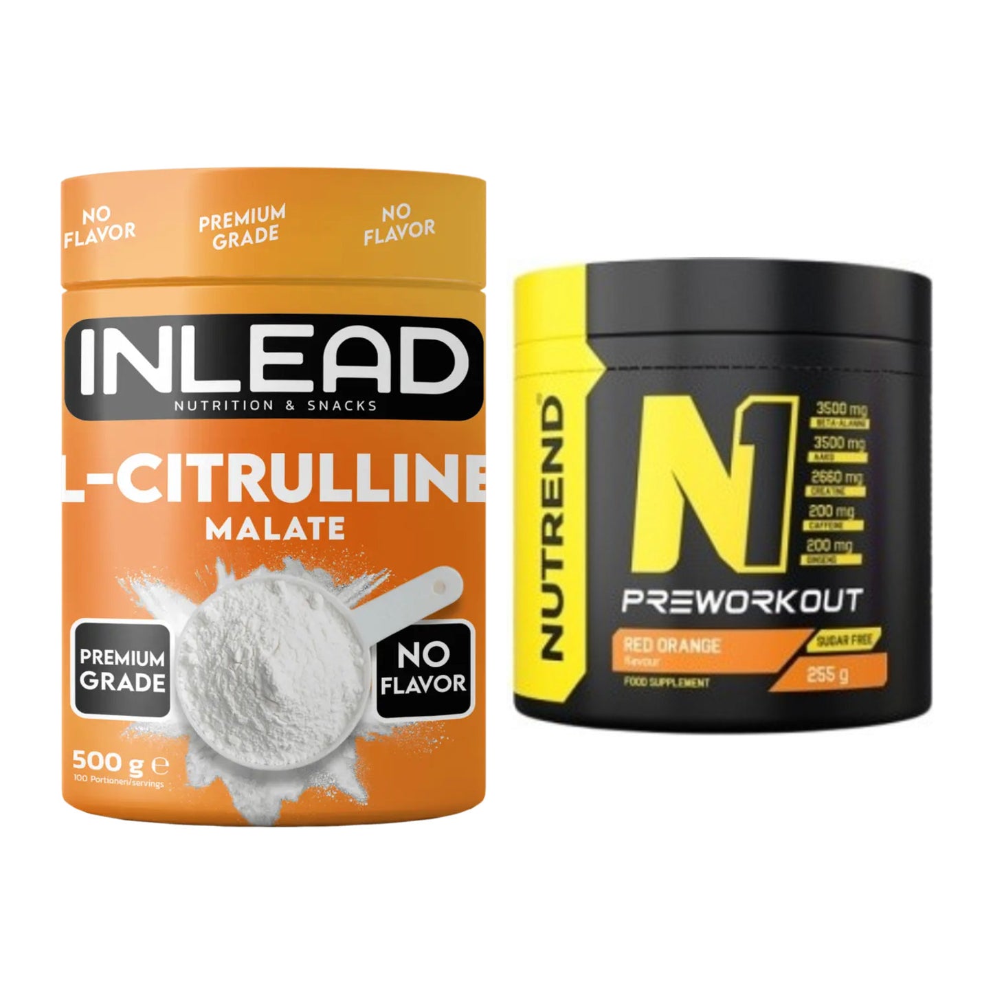 Pump-Set: INLEAD L-Citrullin Malat 2:1 + Nutrend N1 Preworkout 255g – alle enthaltenen Artikel