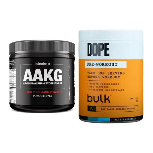 Pump-Set: Sinob Core Arginin AAKG + Bulk Dope Pre-Workout 30 – alle enthaltenen Artikel