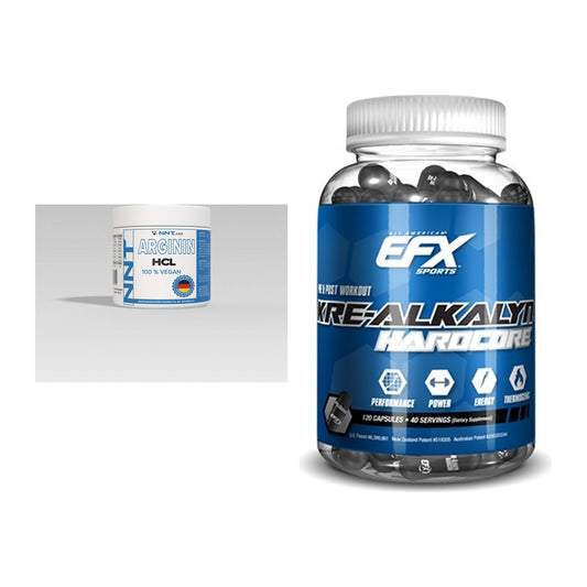 Pump-Set: NNT Arginin + EFX Kre-Alkalyn Hardcore – alle enthaltenen Artikel