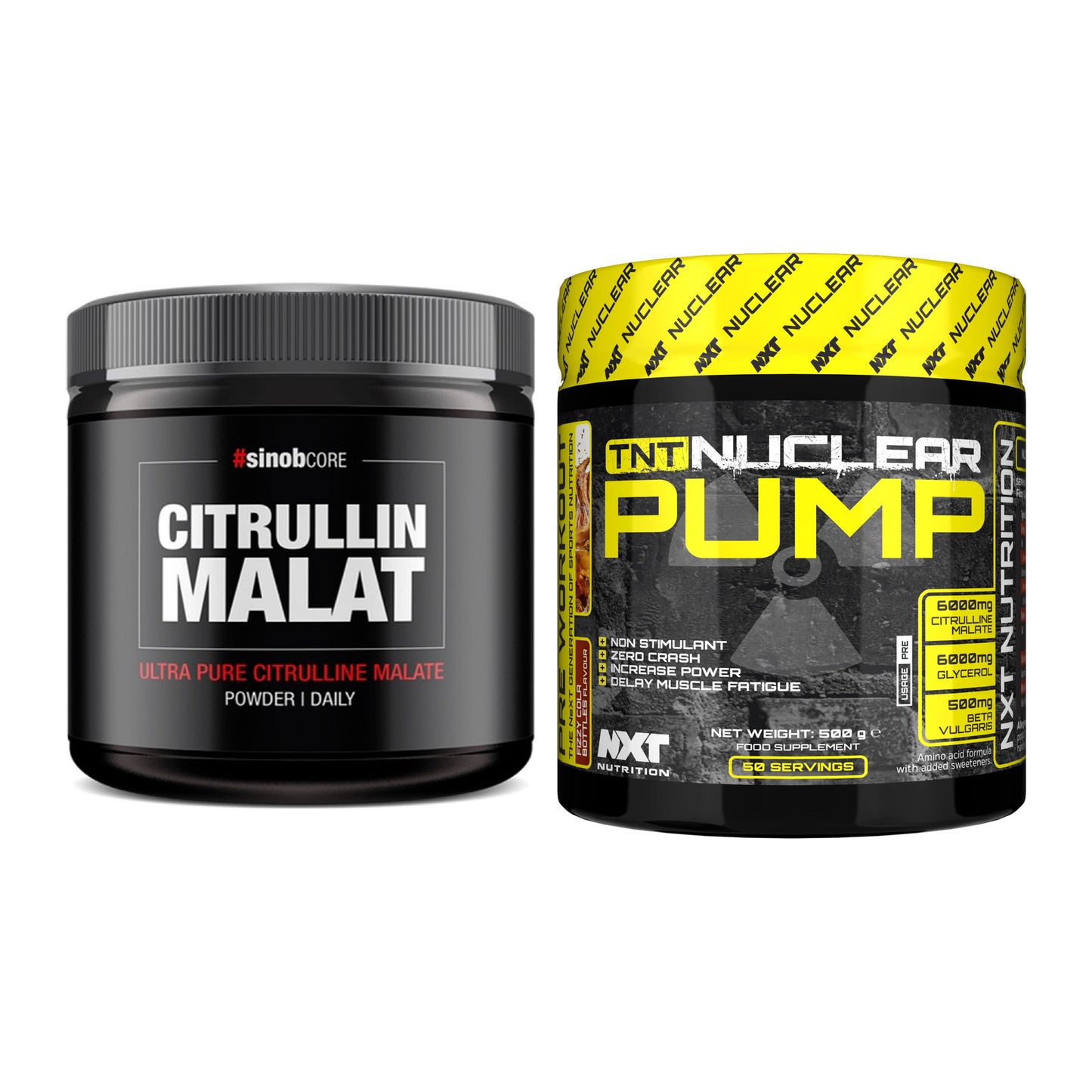 Pump-Set: Sinob Core L-Citrullin Malat + NXT Nutrition TNT Nuclear – alle enthaltenen Artikel