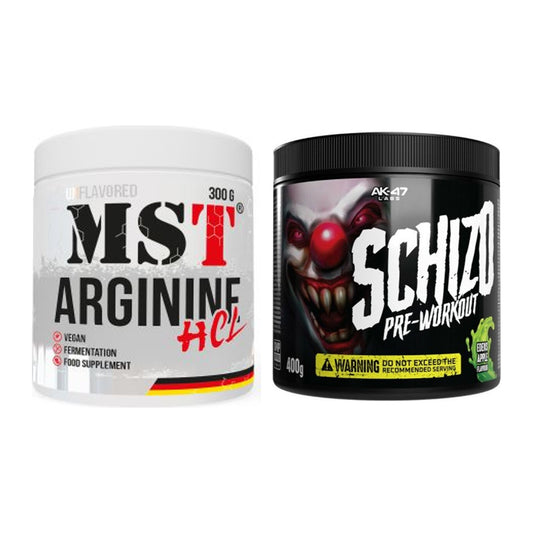 Pump-Set: MST Arginine HCL + AK47 Labs Schizo Pre-Workout – alle enthaltenen Artikel