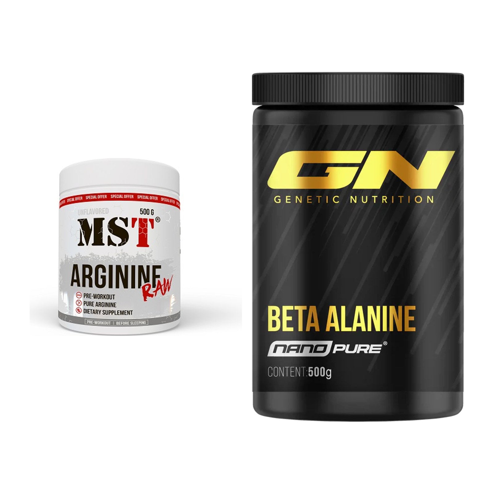 Pump-Set: MST Arginine RAW + GN Nano Beta Alanine – alle enthaltenen Artikel