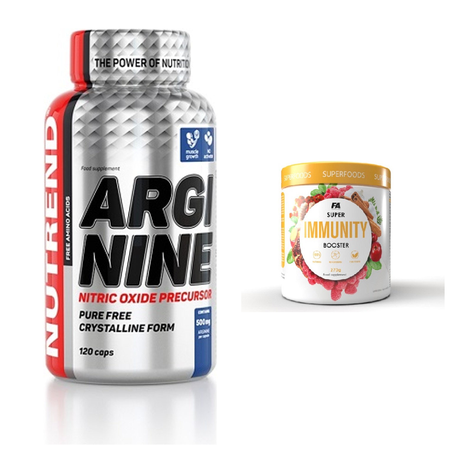 Pump-Set: Nutrend Arginine + FA Nutrition Wellnes Line Super – alle enthaltenen Artikel
