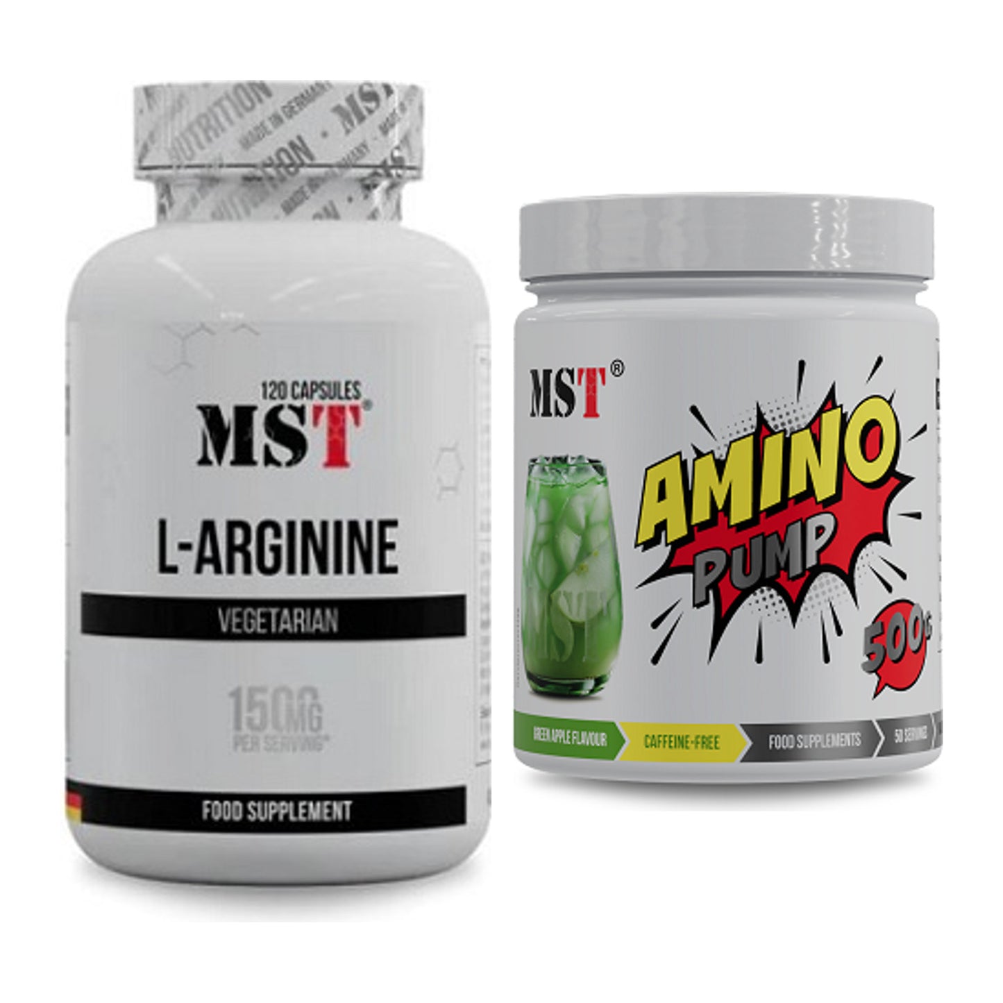Pump-Set: MST L-Arginine 120 Kaps. + MST Amino Pump (flavoured) – alle enthaltenen Artikel