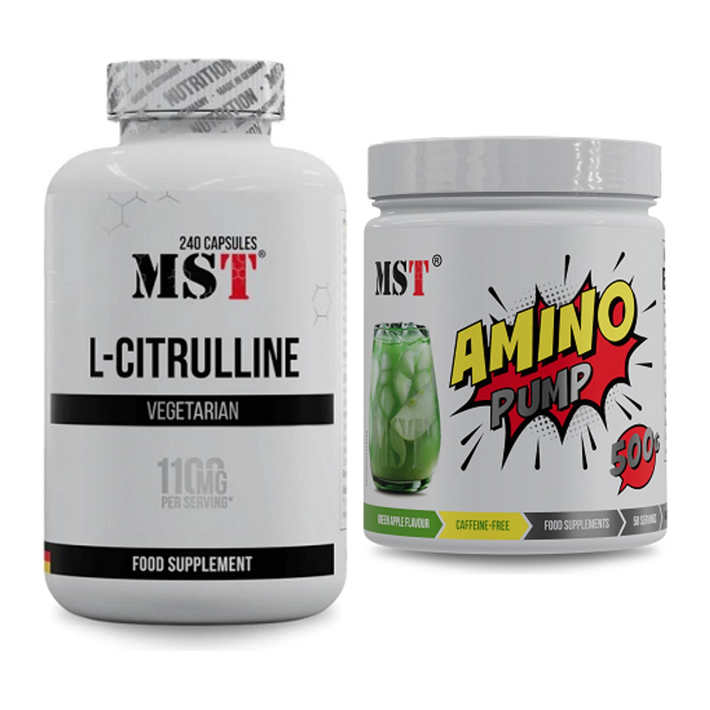 Pump-Set: MST Citrulline + MST Amino Pump (flavoured) – alle enthaltenen Artikel