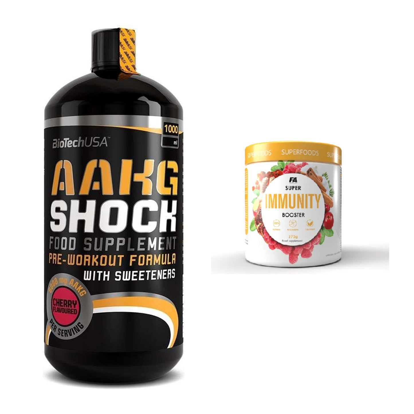 Pump-Set: BioTech AAKG Shock Extreme + FA Nutrition Wellnes Line – alle enthaltenen Artikel