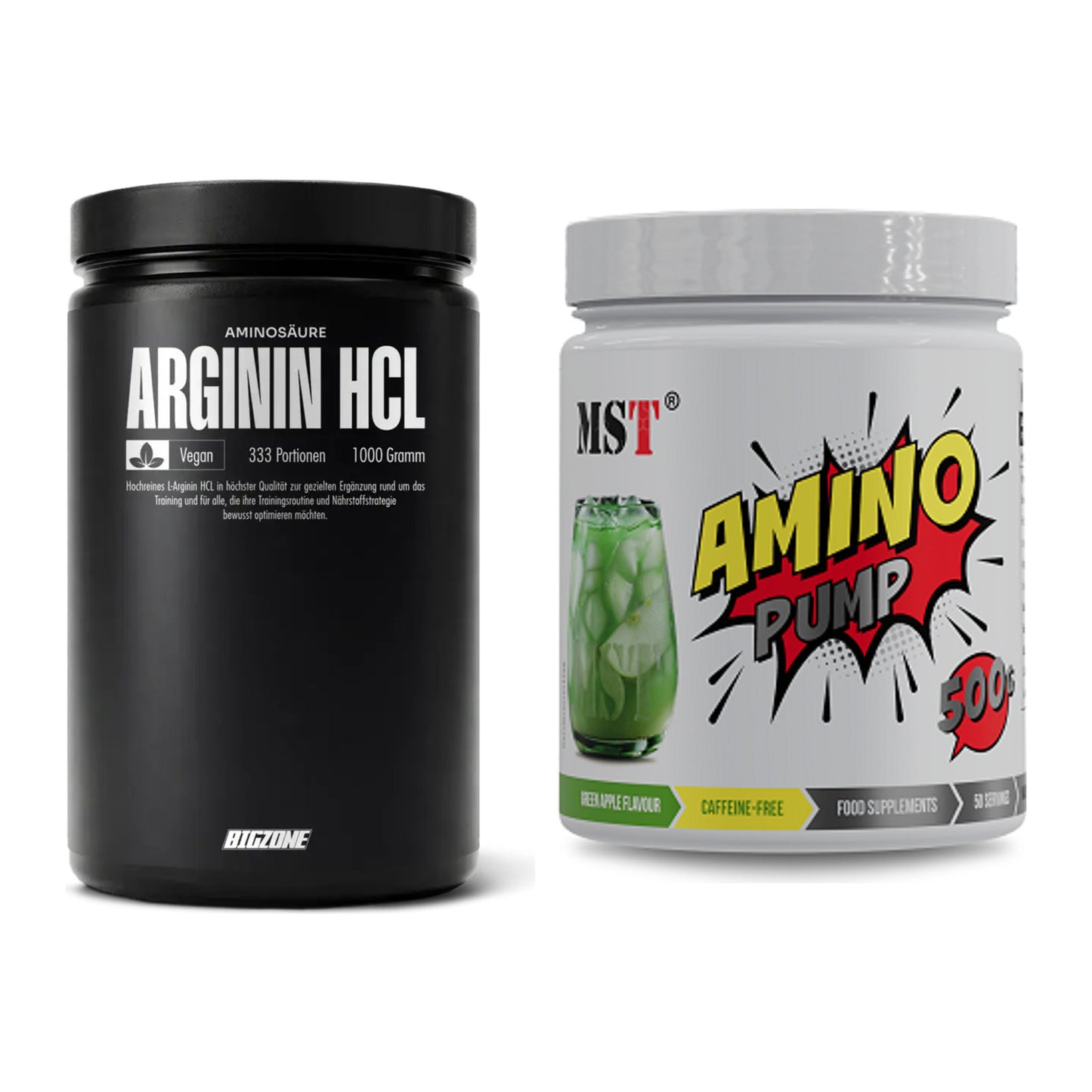 Pump-Set: Big Zone L-Arginin + MST Amino Pump (flavoured) – alle enthaltenen Artikel