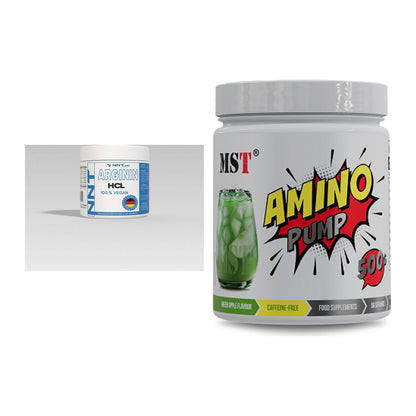Pump-Set: NNT Arginin + MST Amino Pump (flavoured) – alle enthaltenen Artikel