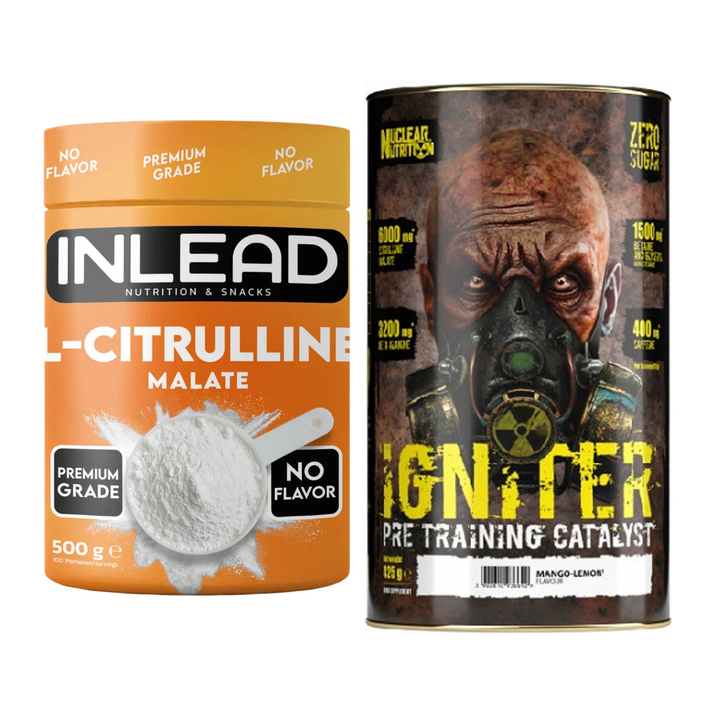 Pump-Set: INLEAD L-Citrullin Malat 2:1 + Nuclear Nutrition IGNITER – alle enthaltenen Artikel