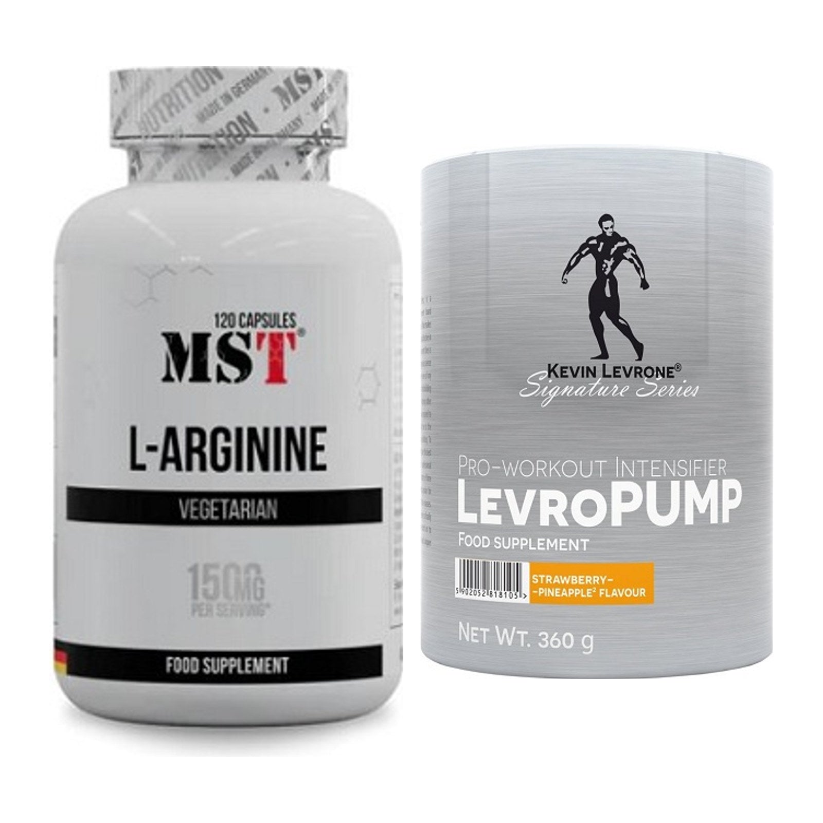 Pump-Set: MST L-Arginine 120 Kaps. + Kevin Levrone Levro Pump – alle enthaltenen Artikel