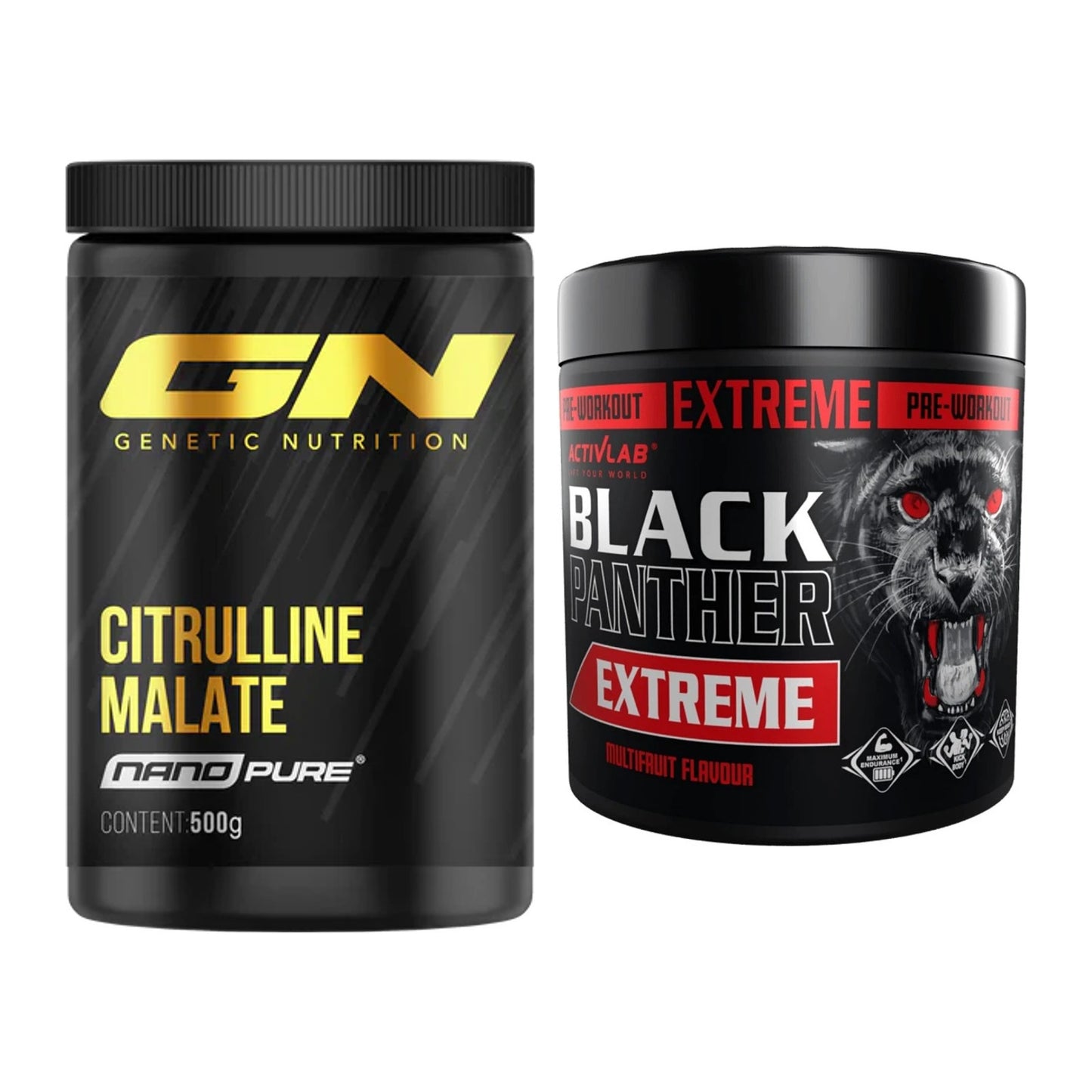 Pump-Set: GN Citrulline Malate + Activlab Black Panther EXTREME – alle enthaltenen Artikel