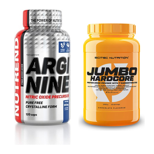 Pump-Set: Nutrend Arginine + Scitec Jumbo Hardcore1530g – alle enthaltenen Artikel