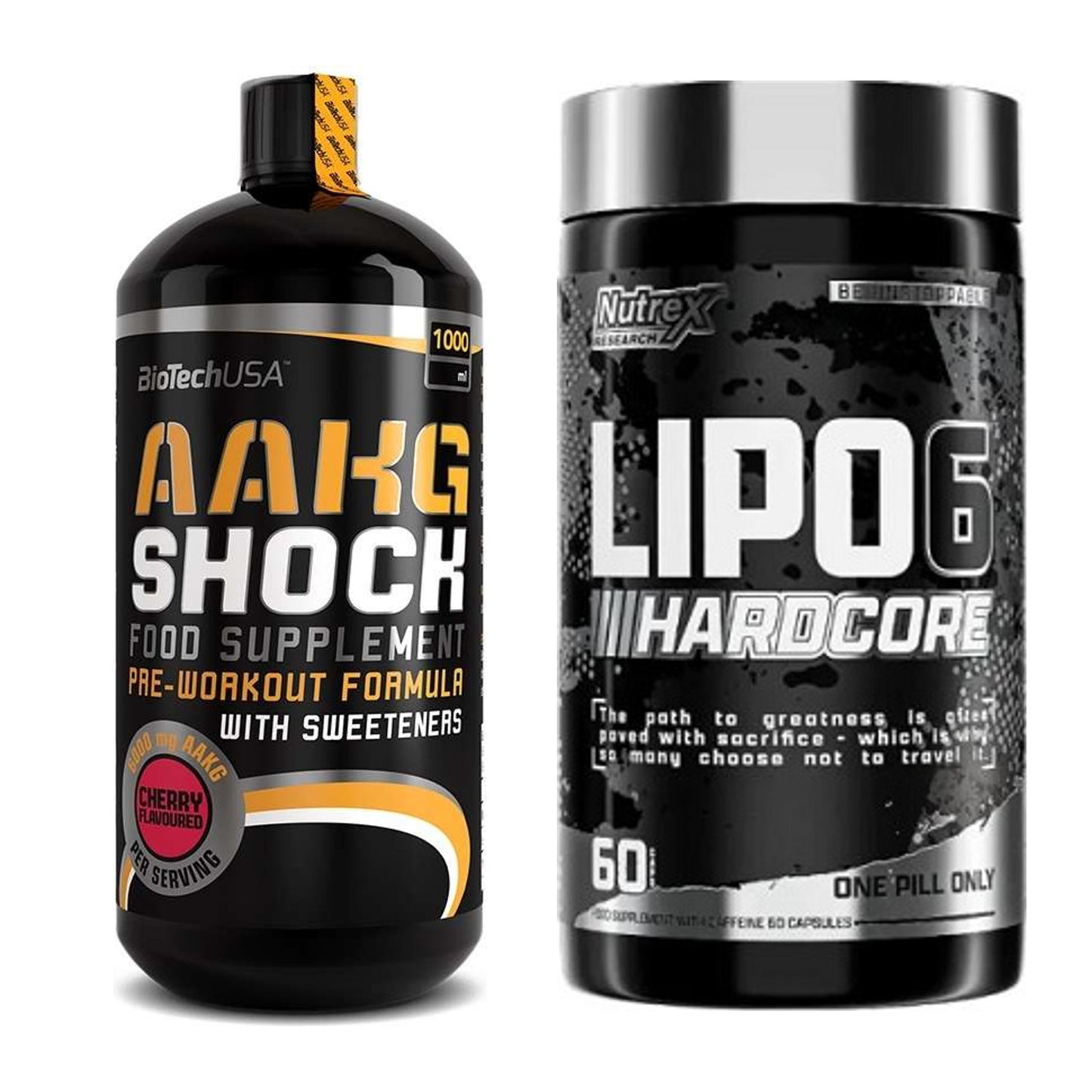 Pump-Set: BioTech AAKG Shock Extreme + Nutrex Lipo 6 Hardcore – alle enthaltenen Artikel