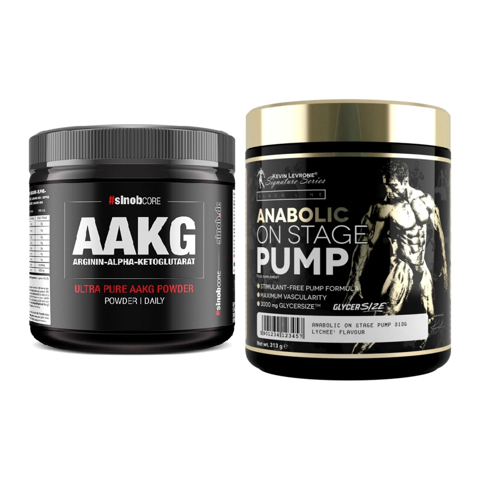 Pump-Set: Sinob Core Arginin AAKG + Kevin Levrone Anabolic – alle enthaltenen Artikel
