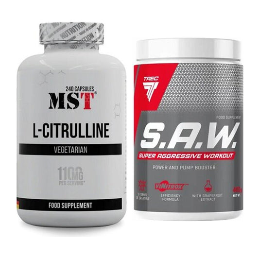 Pump-Set: MST Citrulline + Trec Nutrition SAW Booster 400g – alle enthaltenen Artikel