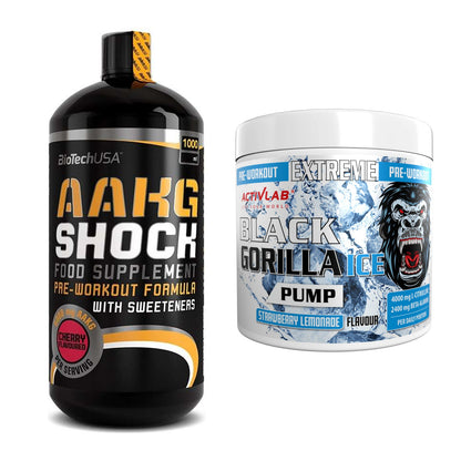 Pump-Set: BioTech AAKG Shock Extreme + Activlab Black Gorilla Ice Pump – alle enthaltenen Artikel