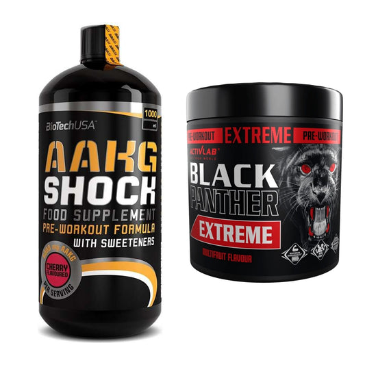 Pump-Set: BioTech AAKG Shock Extreme + Activlab Black Panther EXTREME – alle enthaltenen Artikel