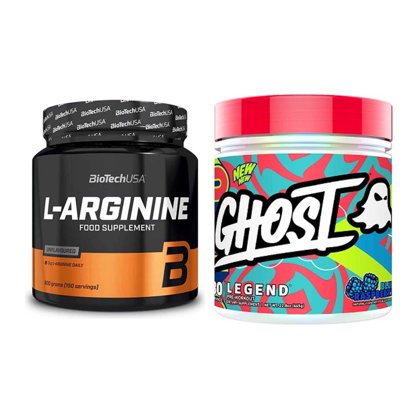 Pump-Set: BioTech L-Arginin + Ghost Legend V4 30 Serv. – alle enthaltenen Artikel