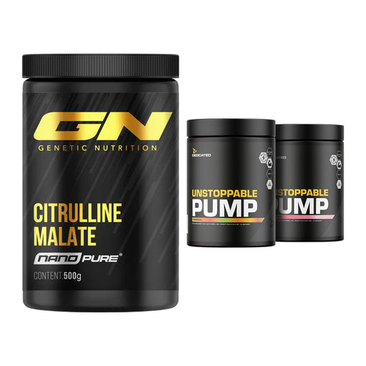 Pump-Set: GN Citrulline Malate + Dedicated Unstoppable Pump – alle enthaltenen Artikel