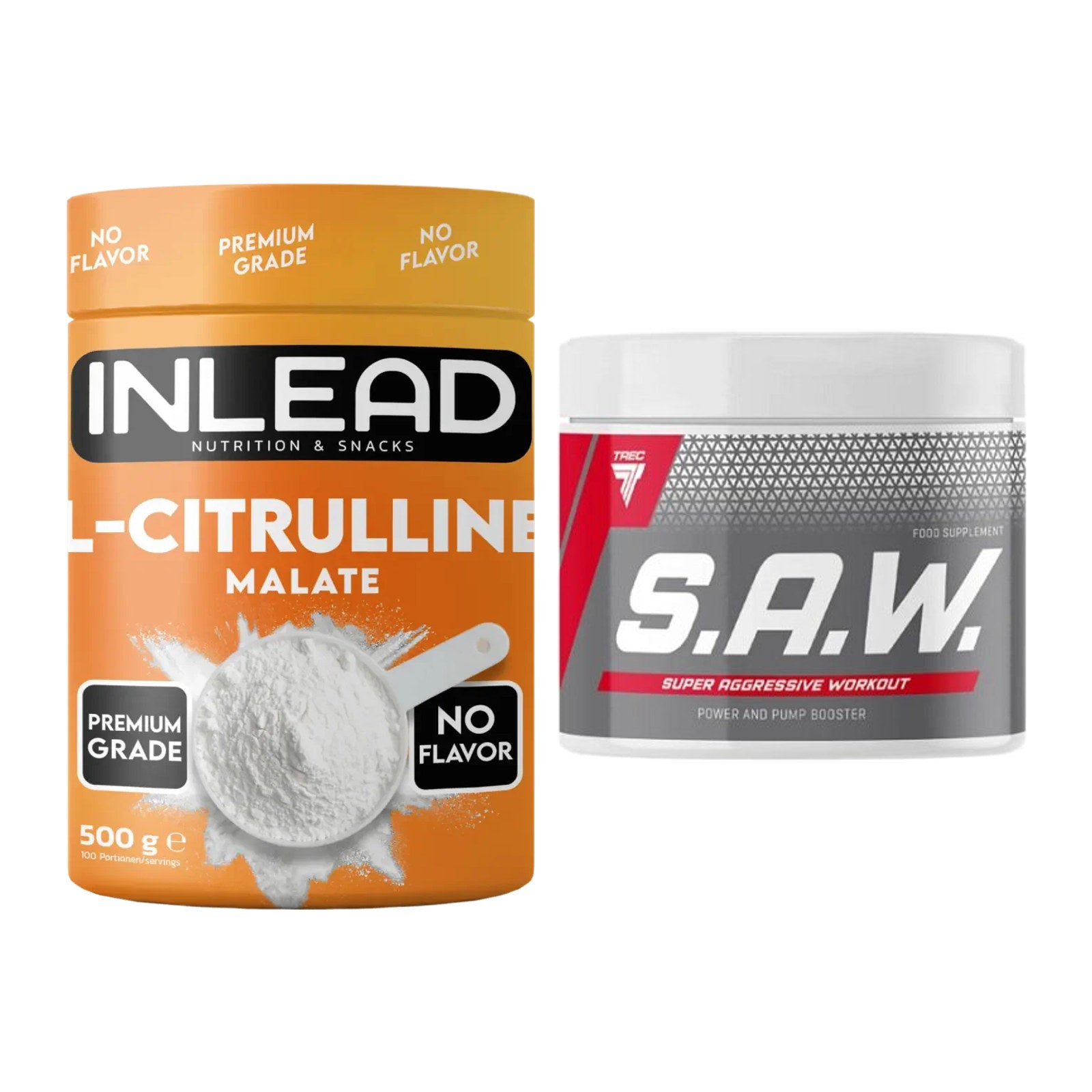 Pump-Set: INLEAD L-Citrullin Malat 2:1 + Trec Nutrition SAW Booster – alle enthaltenen Artikel
