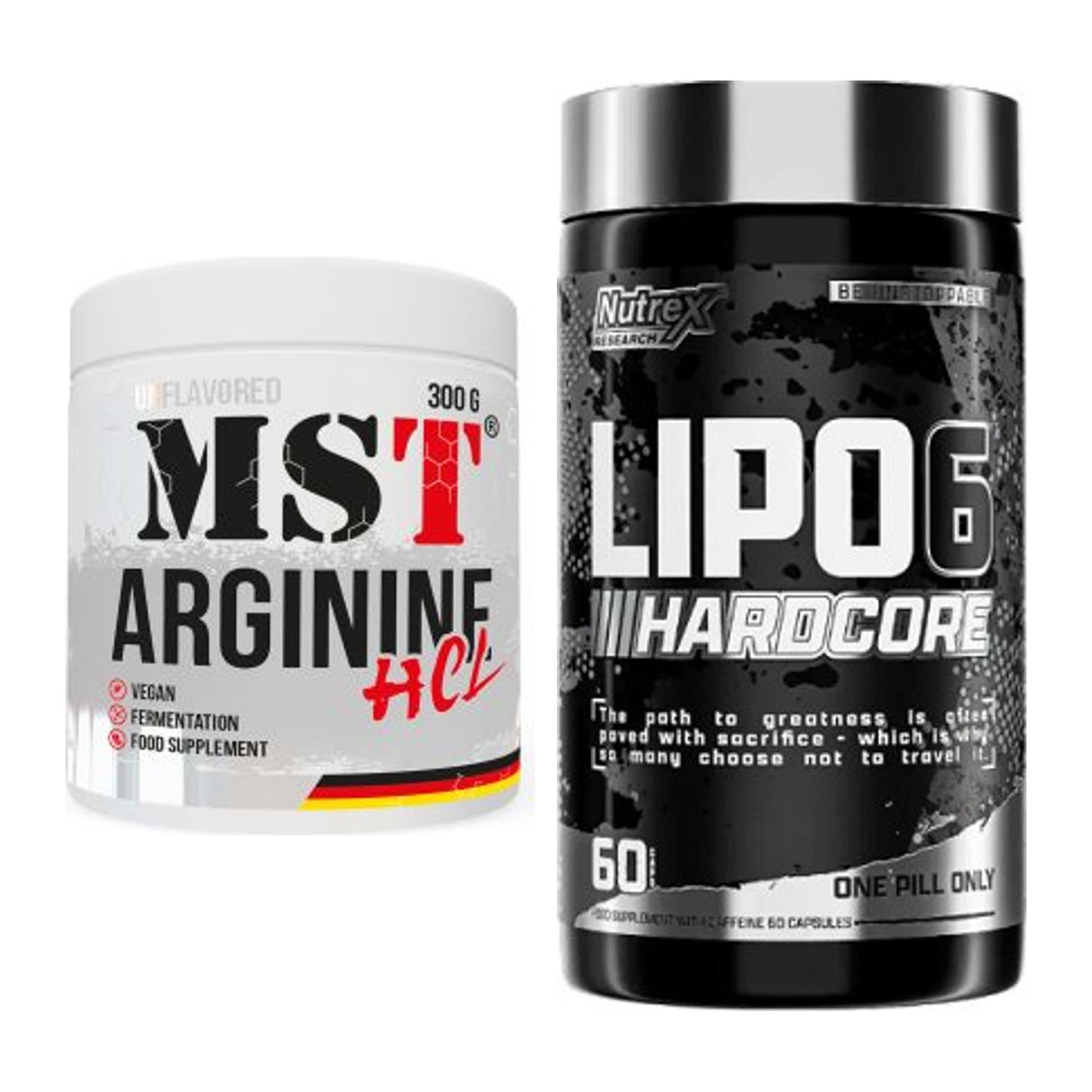 Pump-Set: MST Arginine HCL + Nutrex Lipo 6 Hardcore – alle enthaltenen Artikel