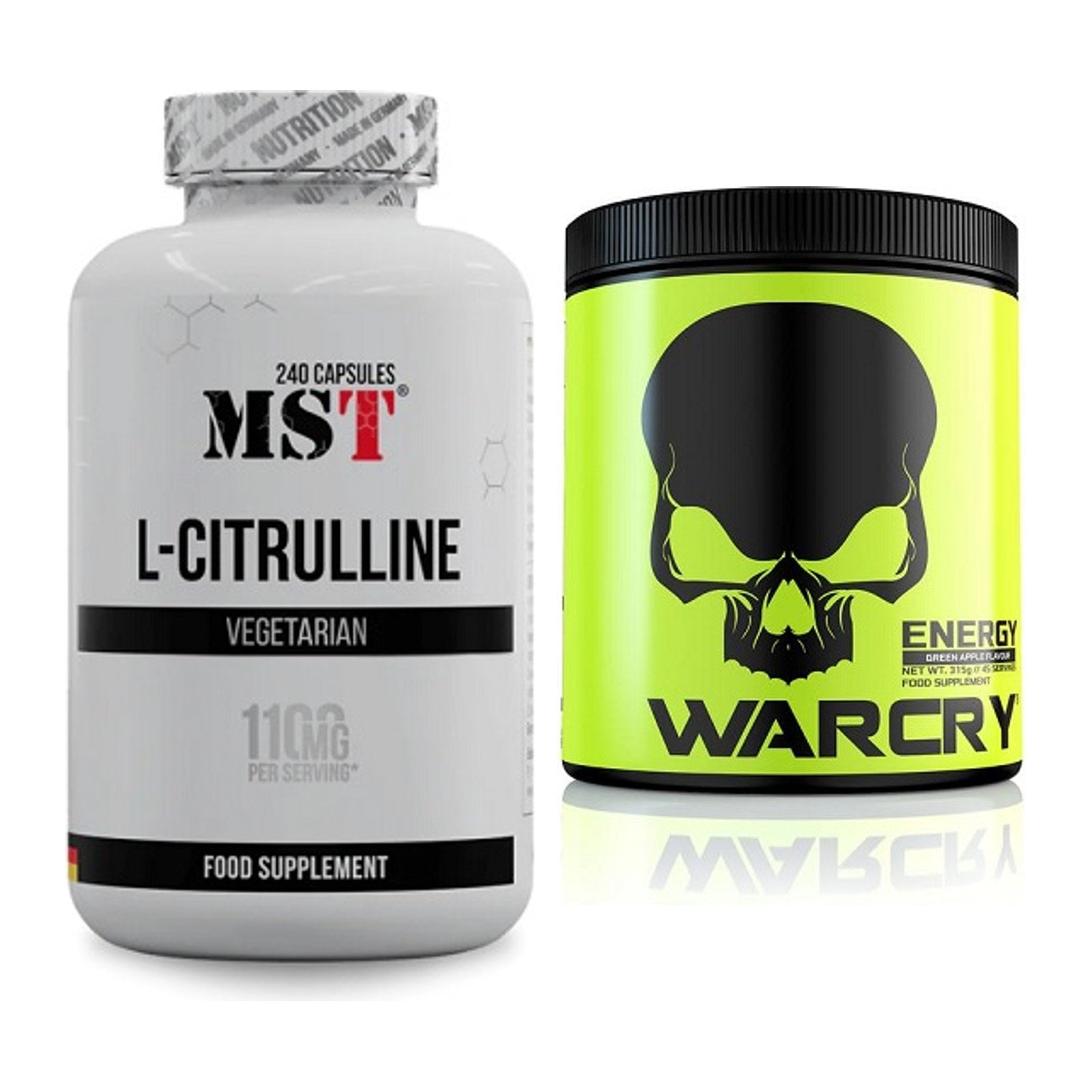 Pump-Set: MST Citrulline + Genius Nutrition Warcry Energy – alle enthaltenen Artikel