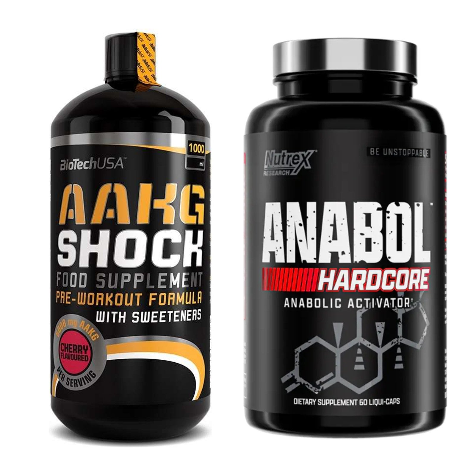 Pump-Set: BioTech AAKG Shock Extreme + Nutrex Anabol Hardcore – alle enthaltenen Artikel