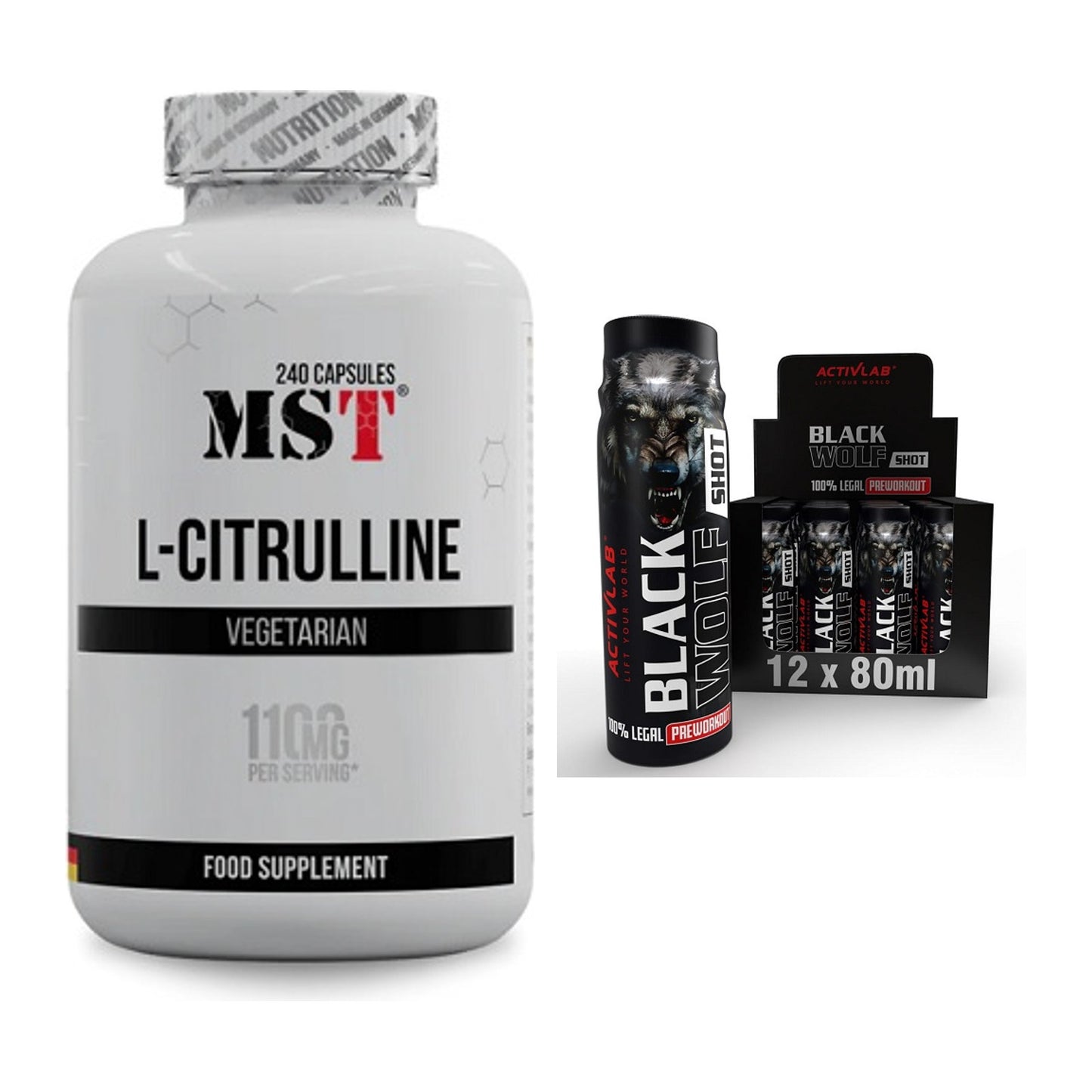 Pump-Set: MST Citrulline + Activlab Black Wolf Preworkout – alle enthaltenen Artikel