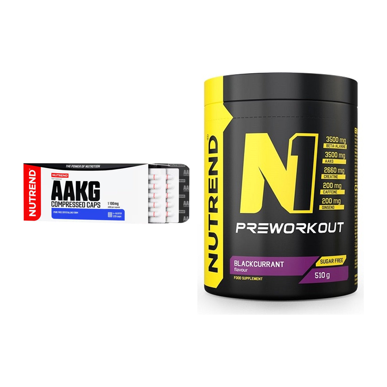 Pump-Set: Nutrend AAKG Compressed Kapseln + Nutrend N1 Preworkout – alle enthaltenen Artikel
