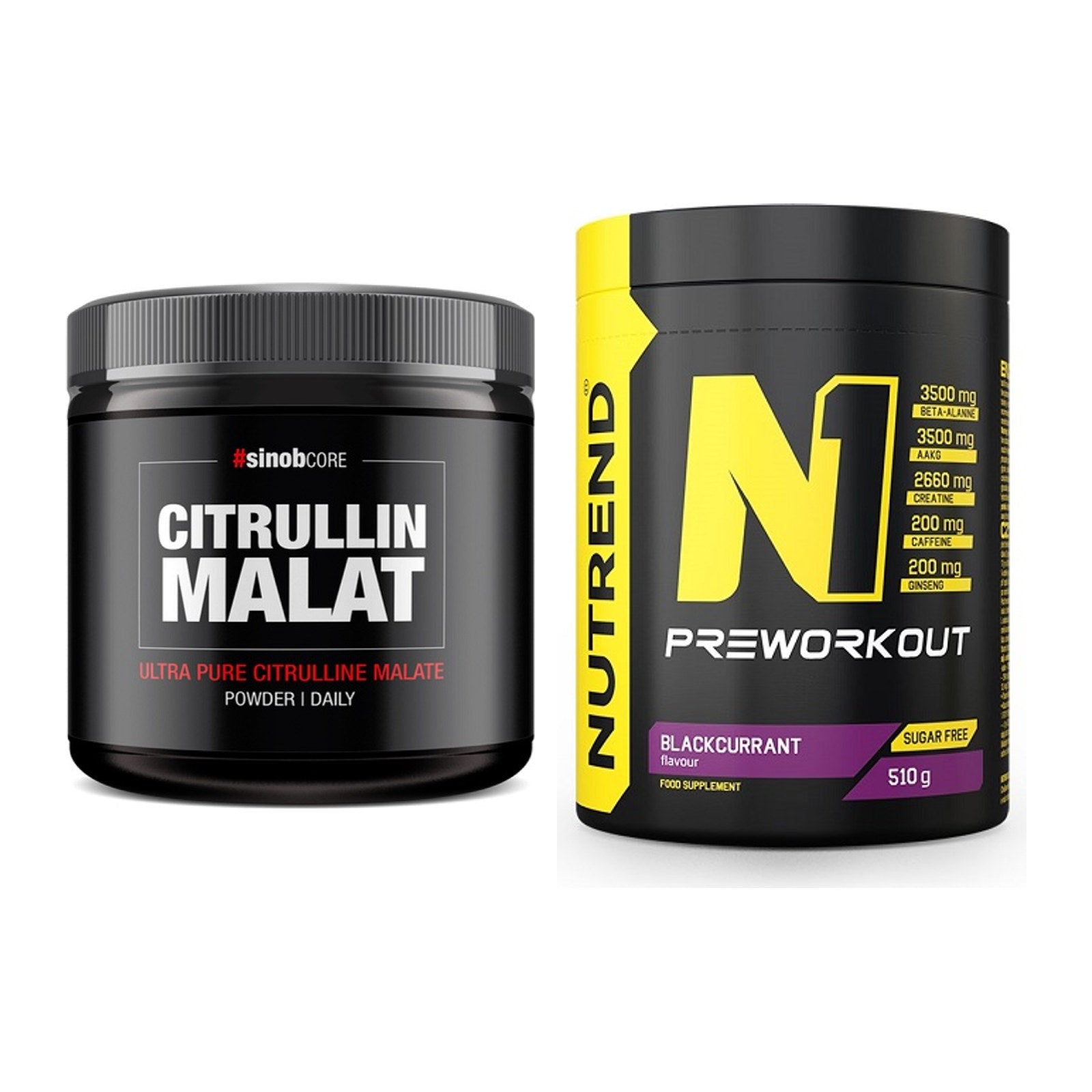 Pump-Set: Sinob Core L-Citrullin Malat + Nutrend N1 Preworkout – alle enthaltenen Artikel