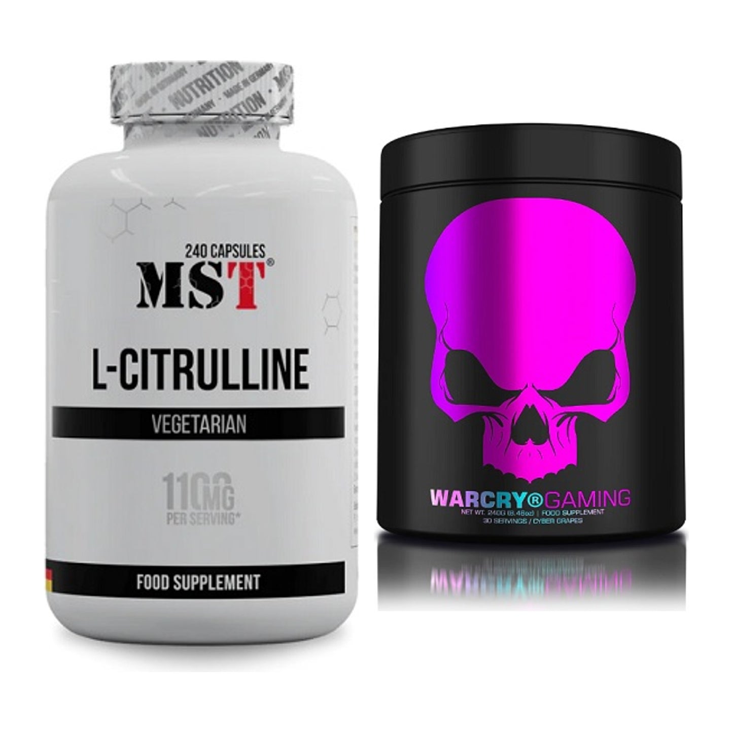 Pump-Set: MST Citrulline + Genius Nutrition Warcry Gaming – alle enthaltenen Artikel